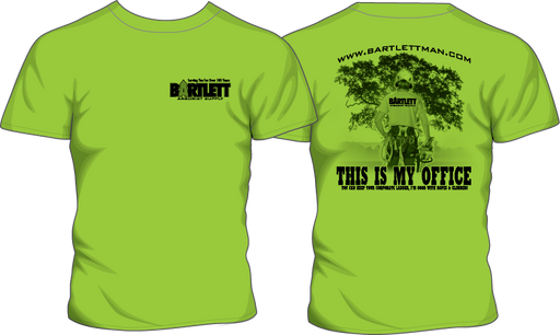 Shirt Bartlett Hi-Vis Lime 'This Is My Office', Size Large