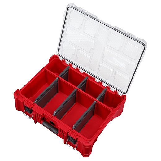 Milwaukee PACKOUT Deep Organizer 48-22-8432 IP65 50 lb Clear Lid 6 Dividers