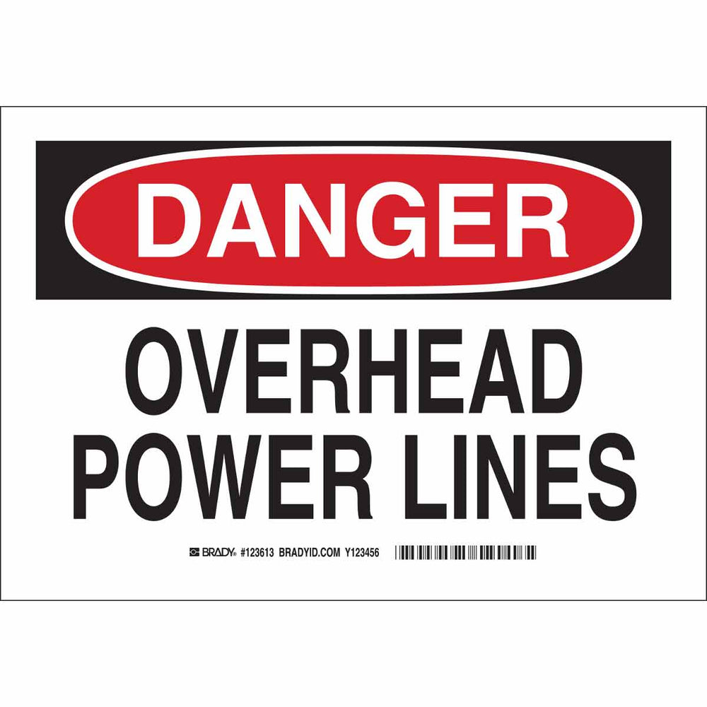 DANGER Overhead Power Lines Sign