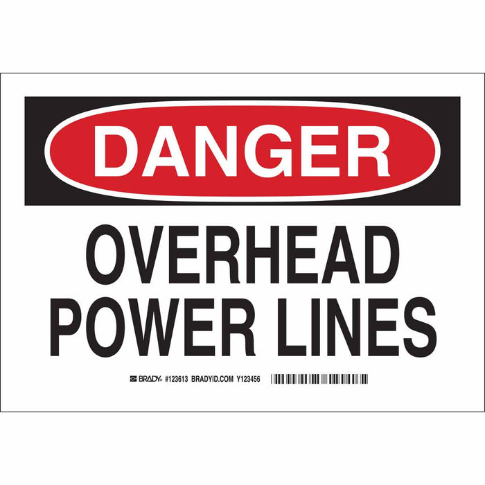 DANGER Overhead Power Lines Sign
