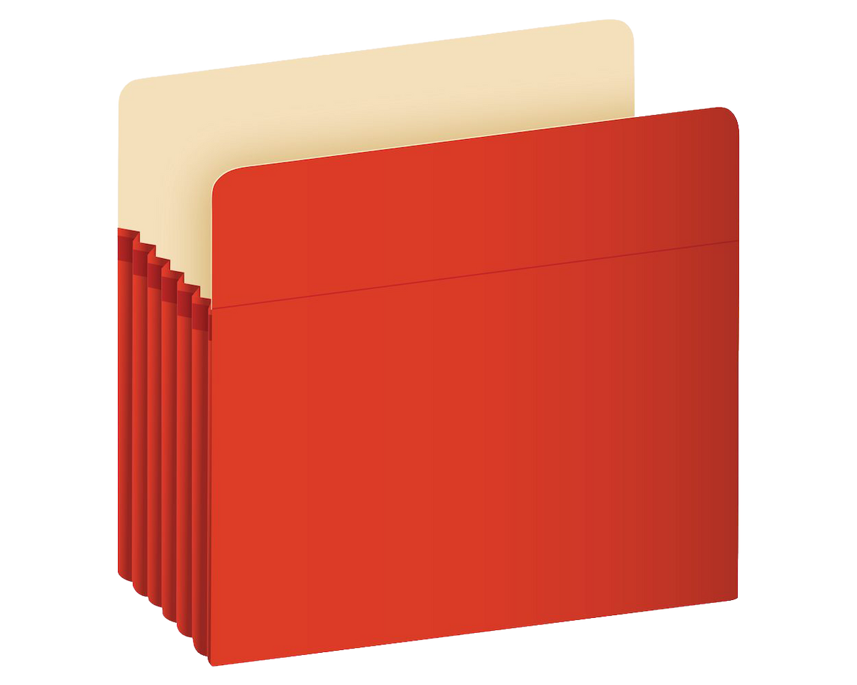 Globe-Weis Red Expanding File Pocket 5-1/4