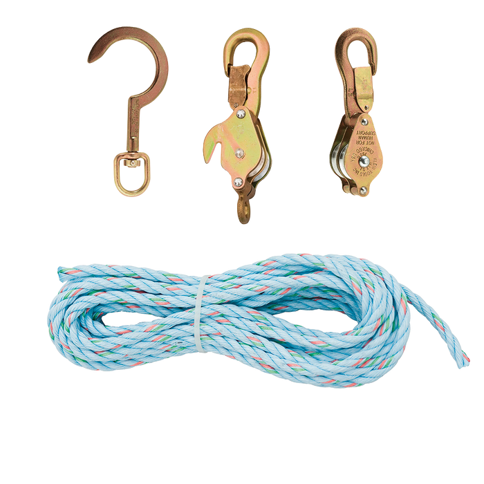 Klein Slack Blocks – 3/8" Nylon Rope with Swivel Hook – 750 lb Capacity