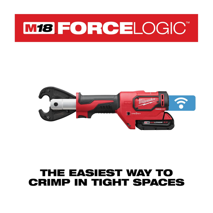 Milwaukee M18 FORCE LOGIC™ 6T Utility Crimper Kit – D3 Grooves, BG Die (2678-22)