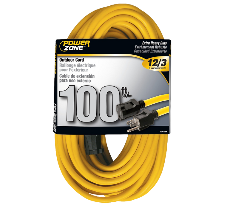 PowerZone 12 AWG Extension Cord Cable 100 ft L, 125 V