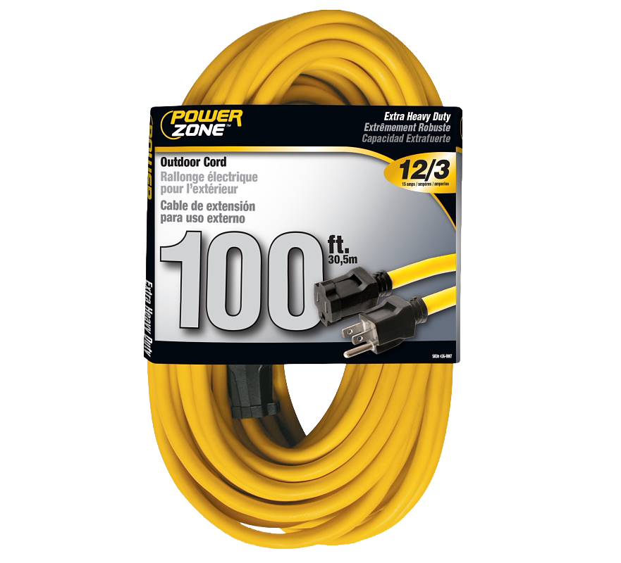PowerZone 12 AWG Extension Cord Cable 100 ft L, 125 V