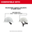 Two white safety helmets with text indicating compatibility with Milwaukee safety helmets and hard hats.