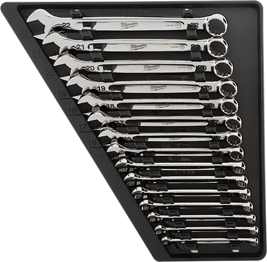 Milwaukee 48-22-9515 15-Piece Metric Combination Wrench Set Max Bite I-Beam