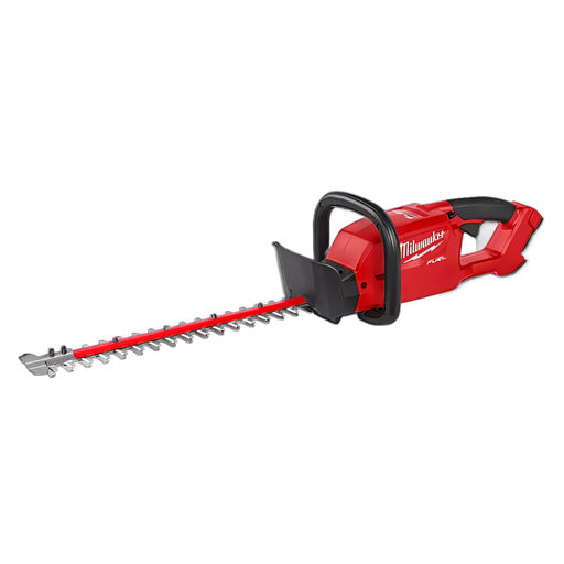 Side angle view of the milwaukee m18 hedge trimmer