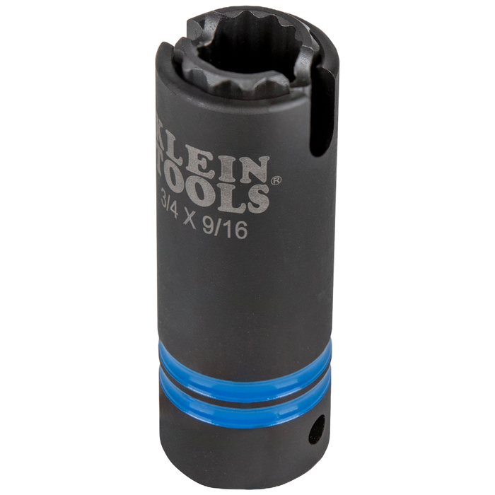 KLEIN 3-in-1 Slotted Impact Socket, 12-Point, 3/4 and 9/16-Inch