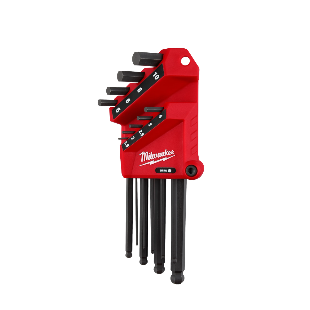 Milwaukee 48-22-2186 9-Piece Metric Ball End L-Style Hex Key Set