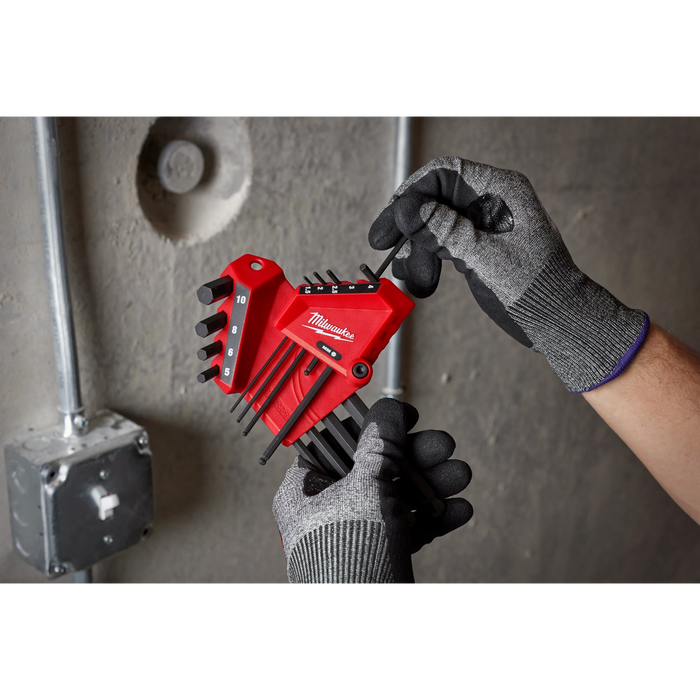 Milwaukee 48-22-2186 9-Piece Metric Ball End L-Style Hex Key Set