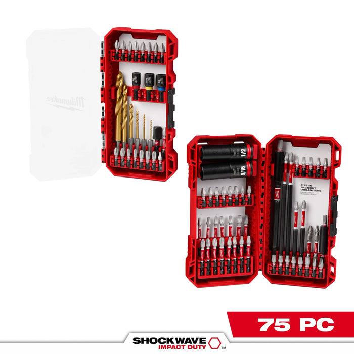Milwaukee Shockwave Impact Duty 48-32-4098 75-Piece Driver Bit Set 1/4 in Hex