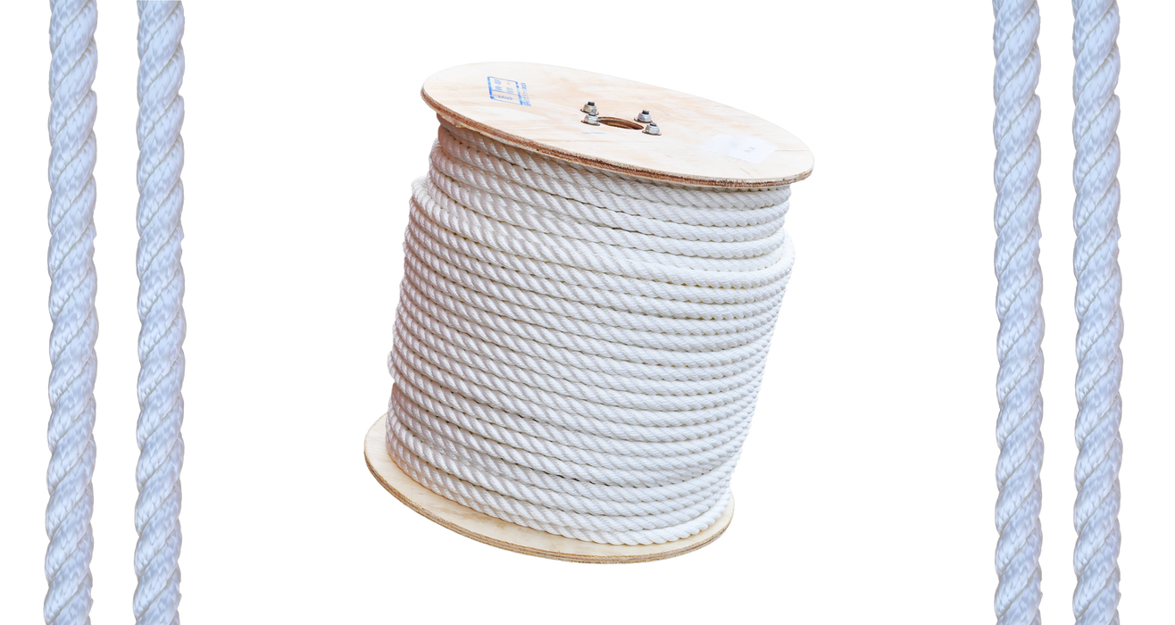 3-Strand Twisted Polyester Rope - Red, White and Black