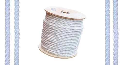 3-Strand Twisted Polyester Rope - Red, White and Black