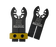 Hack Shop Multistop Forgelock System shown with two black metal blade components and a gold-colored anodized base with two black screws, on a solid white background.