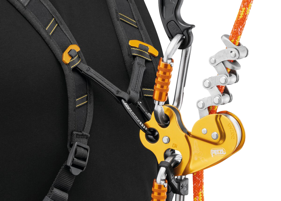 Petzl Sequoia Shoulder Straps Connecting to a Petzl Zigzag