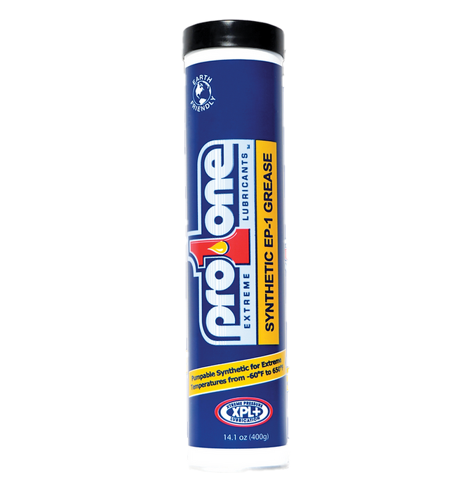 A tube of Pro-One Extreme EP-1 Grease, 14.1 oz (400g), featuring a blue label with white, yellow, and red branding, and a black cap, on a white background.