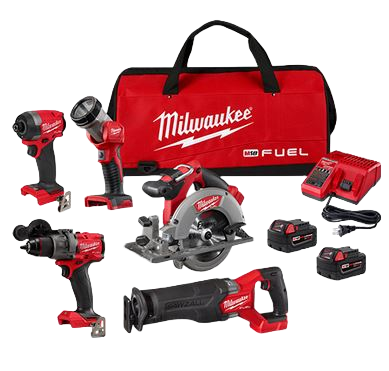 Milwaukee M18 FUEL 5-Tool Combo Kit 3697-25 Hammer Drill Impact Driver SAWZALL Circular Saw