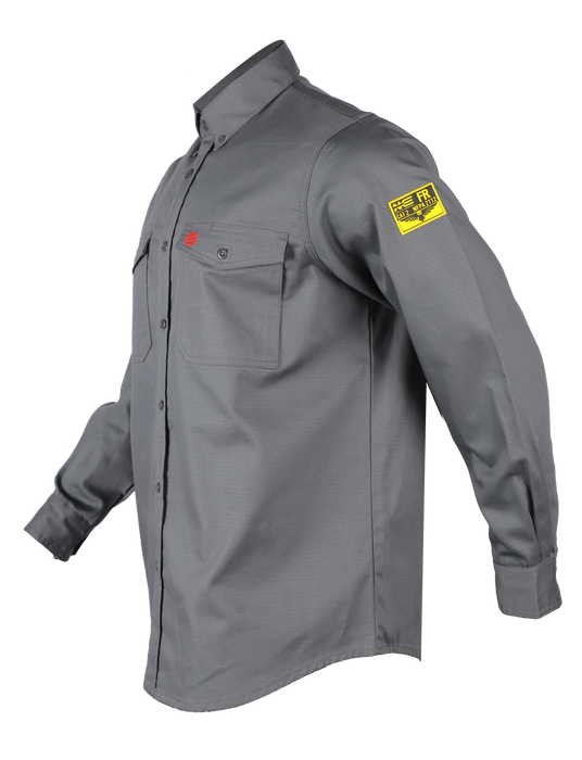 NKE FR Shield Work Shirt – CAT 2, NFPA 2112, 9.5 cal/cm², Gray (NKS-2002)