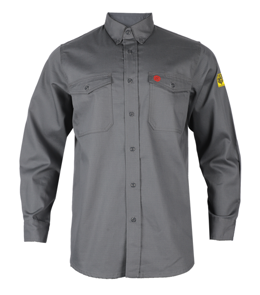 NKE FR Shield Work Shirt – CAT 2, NFPA 2112, 9.5 cal/cm², Gray (NKS-2002)