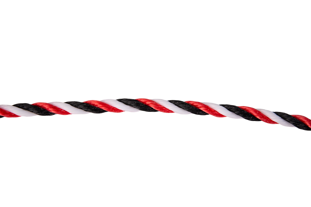 Red, white and black rope