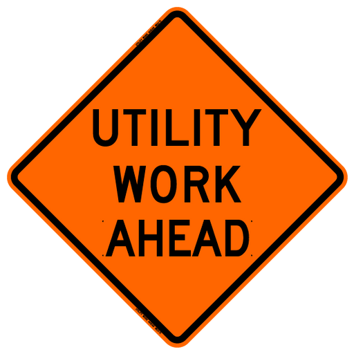 BONE SAFETY Utility Work Ahead Roll Up Sign