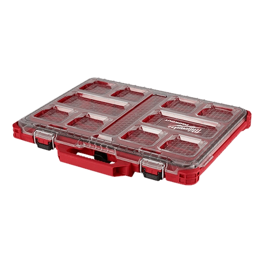 Milwaukee PACKOUT Low-Profile Organizer 48-22-8431 IP65 10-Bin Clear Lid Slim