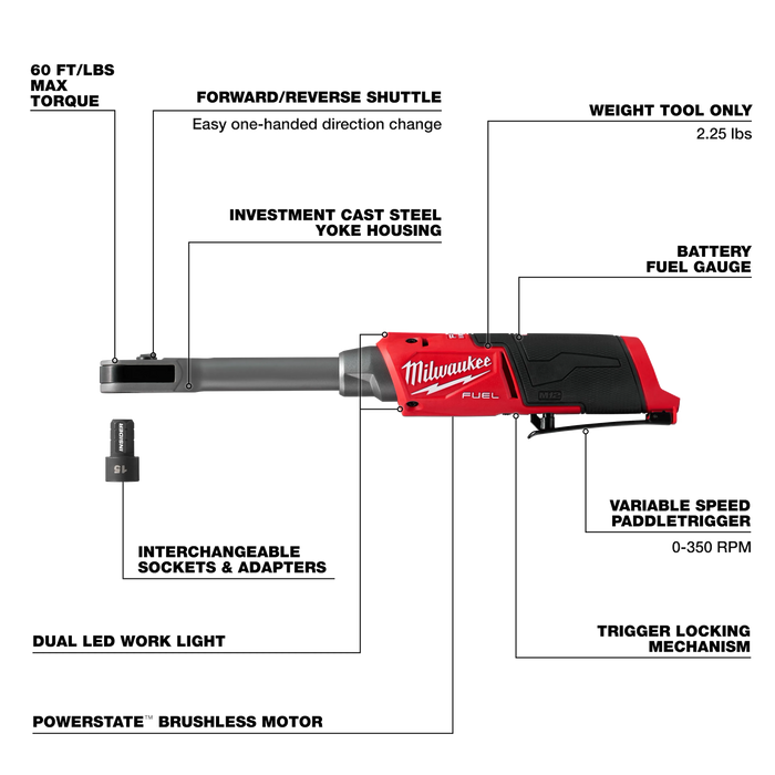 M12 FUEL™ INSIDER™ Extended Reach Box Ratchet Specs