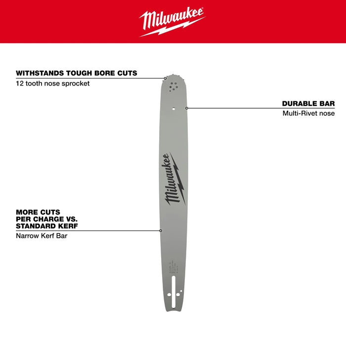 Milwaukee 20" .325" Pitch .050" Gauge Narrow Kerf Guide Bar 49-16-2755