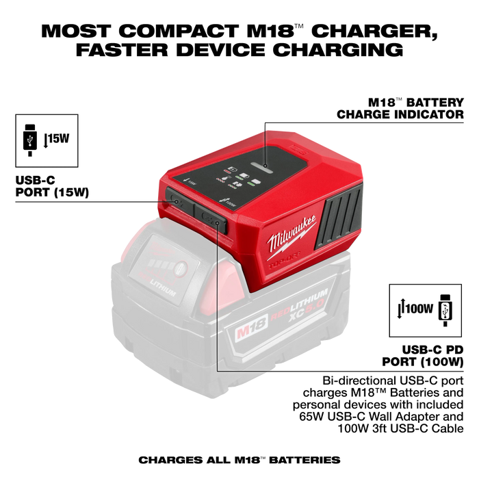 Milwaukee M18 Top Off Charger & Power Supply
