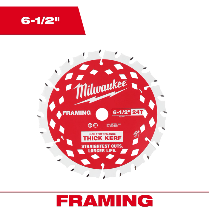 Milwaukee 6-1/2" 24T Thick Kerf Framing Circular Saw Blade