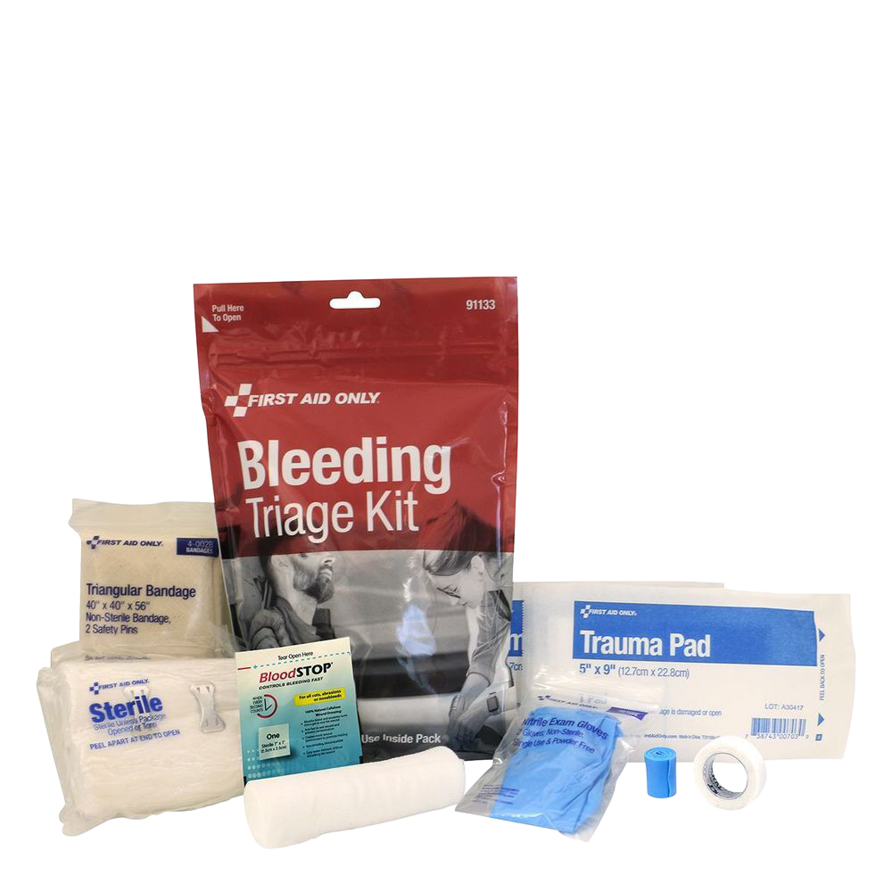 First Aid Only Bleeding Triage Kit 91133 Tourniquet Hemostatic Trauma Dressing