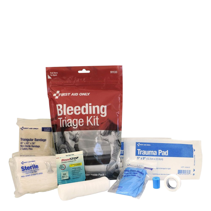 First Aid Only Bleeding Triage Kit 91133 Tourniquet Hemostatic Trauma Dressing
