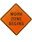 48" Work Zone Begins Reflective Vinyl Rollup Sign