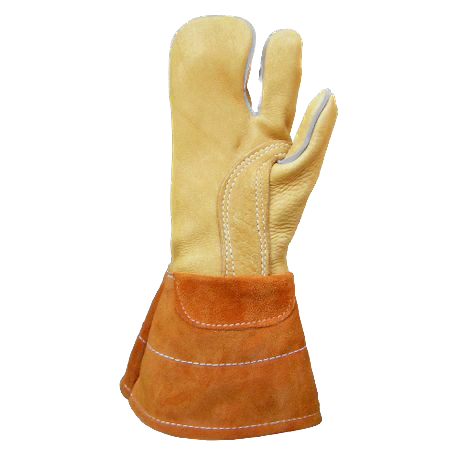 One Finger Buckskin Work Mittens