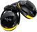 A pair of Kask S2C ear muffs in black and yellow, shown on a clean white background.