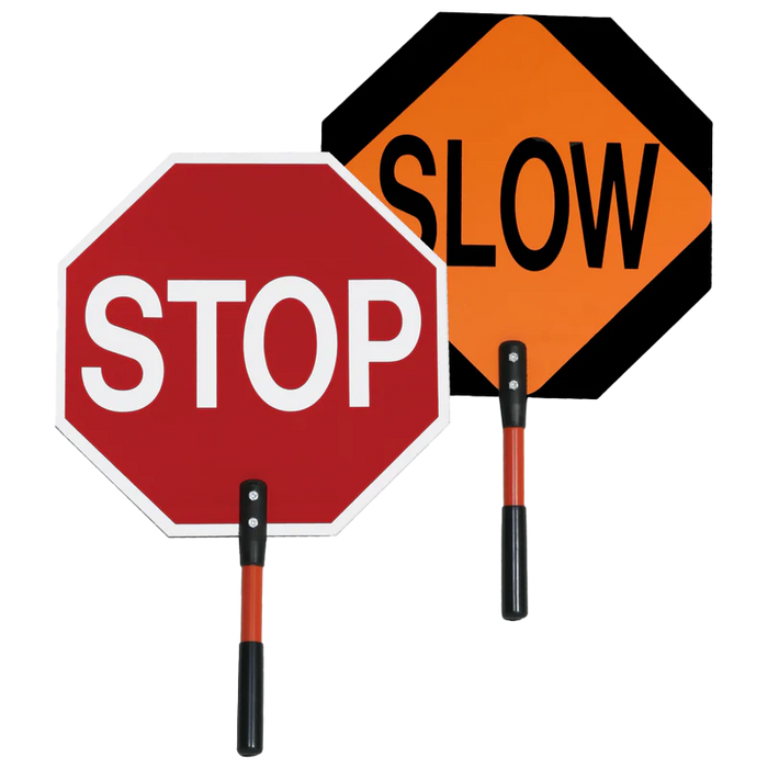 SIGN STOP/SLOW PADDLE 24" DIAMOND GRADE with 12" POLE