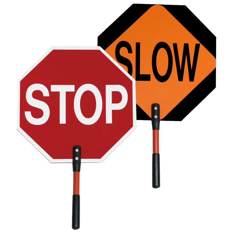 SIGN STOP/SLOW PADDLE 24" DIAMOND GRADE with 12" POLE