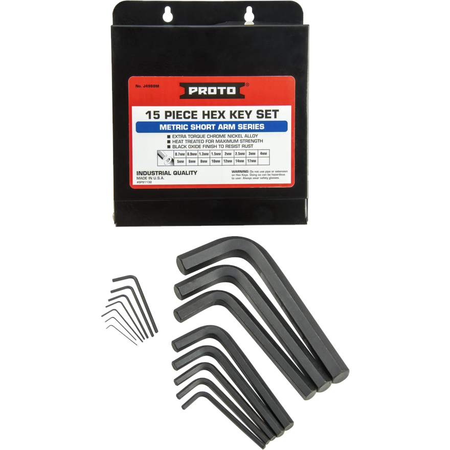 15 Piece Metric L-Shape Hex Key Set — Bartlett Arborist Supply