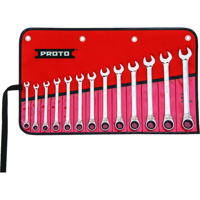13 pc Combo Reversible Ratcheting Wrench Set 12 Point