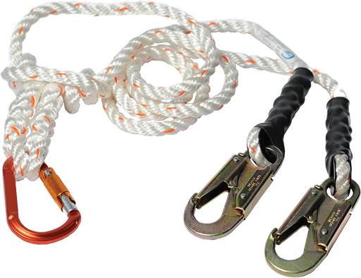 2 in 1 LANYARD with aluminum carabiner and steel snaps
